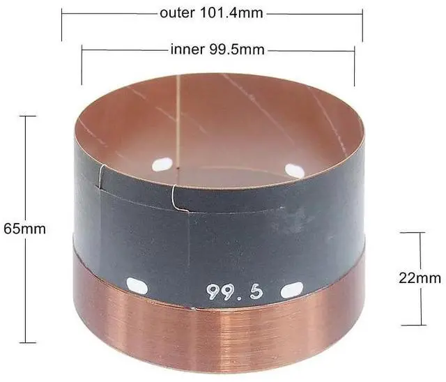 Alt view image 3 of 3 - 99.5mm DJ Speaker Subwoofer Voice Coil 1400W Peak Woofer Bass Repair Parts With High Power Copper Wire Glass Fiber Former