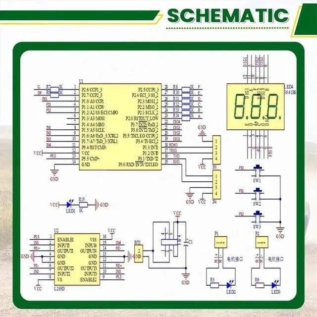 Alt view image 3 of 3 - DIY Ultrasonic Ranging Obstacle Avoidance Car Electronic Kit LED Display Programming Car Welding Practice DIY Kit