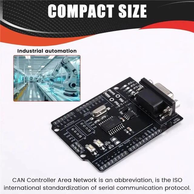 Alt view image 3 of 3 - MCP2515 CAN Bus Shield Board Module SUB-D Connector Standard UART IIC SPI LED Indicator Controller CAN 4.8-5.2V