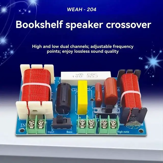 Alt view image 3 of 3 - 2 Way Audio Crossover Divider 250W 2500Hz-3000Hz Frequency DIY Speaker Filter Home Theater Hifi Stereo Crossover Filter