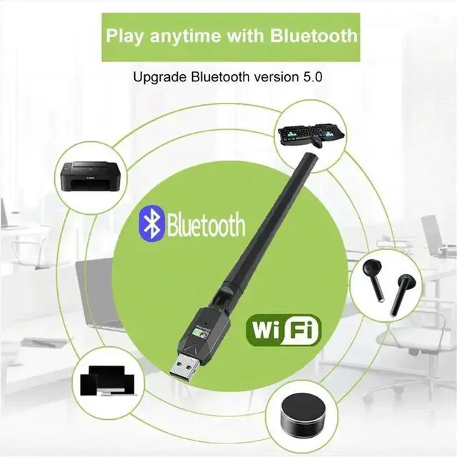 Main image of 600Mbps USB Bluetooth 5.0 Adapter 2.4G 5GHz Wi-Fi Antenna Dual Band 802.11ac Mini Network Card Receiver
