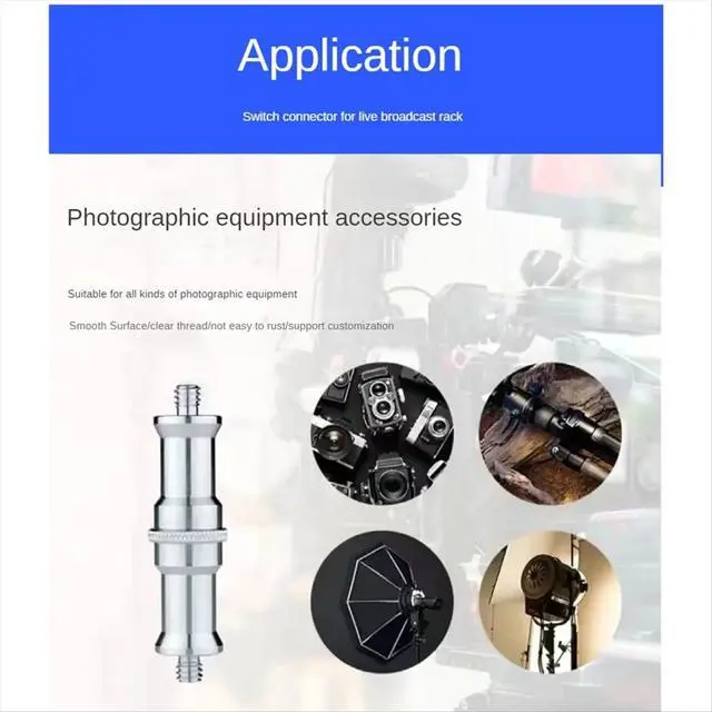 Alt view image 3 of 3 - 4Pcs 1/4Inch to 3/8Inch Male Thread Adapter Double-Ended Spigot Stud Male Adapter Camera Photograph Hand Tool