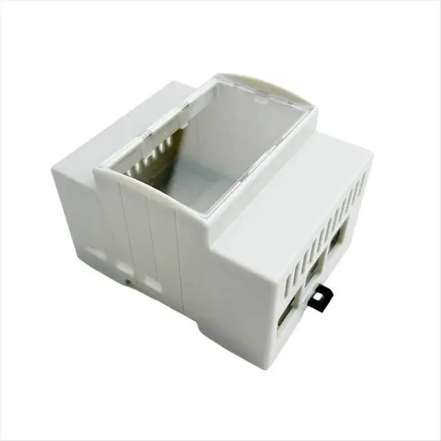 Alt view image 2 of 3 - For 5 Case DIN Rail Shell ABS Large Inner Space Clear Top Electric Box for RPi 5 Pi 5