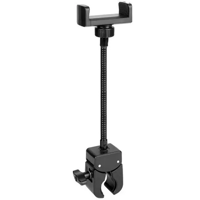 Alt view image 2 of 3 - Mic Stand Phone Holder Heavy-Duty Gooseneck Phone Holder 360° Flexible Arm Clip for Mic Stand, Music Stand, Tripod