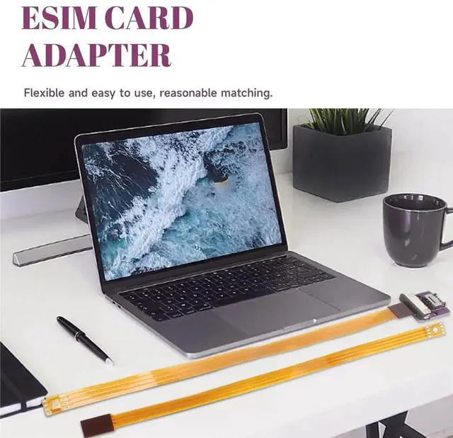 Main image of ESIM Adapter Plate for 5x6 mm Chips, PCB Cable to ESIM Card, PCB ESIM Cable Soldering Required