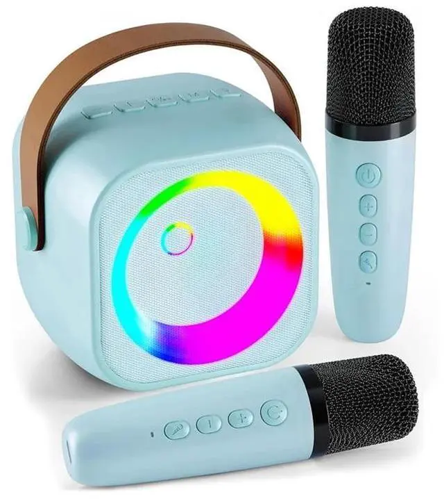 Main image of Karaoke Machine, Bluetooth Speaker With 2 Microphones, Karaoke Toys Gift Toys (Blue)