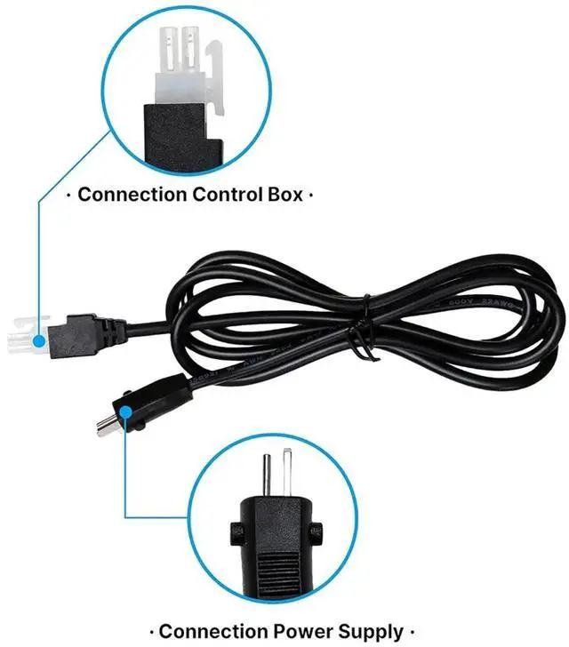 Alt view image 3 of 3 - Adjustable Bed Base Input Power Cord Cable Prong Replacement Switching Power Supply Transformer Cable