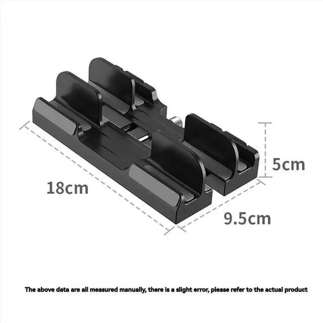 Main image of Adjustable Vertical Laptop Stand Holder - 3-Slot Padded Stand for 16Inch Laptops, Enhanced Stability Black