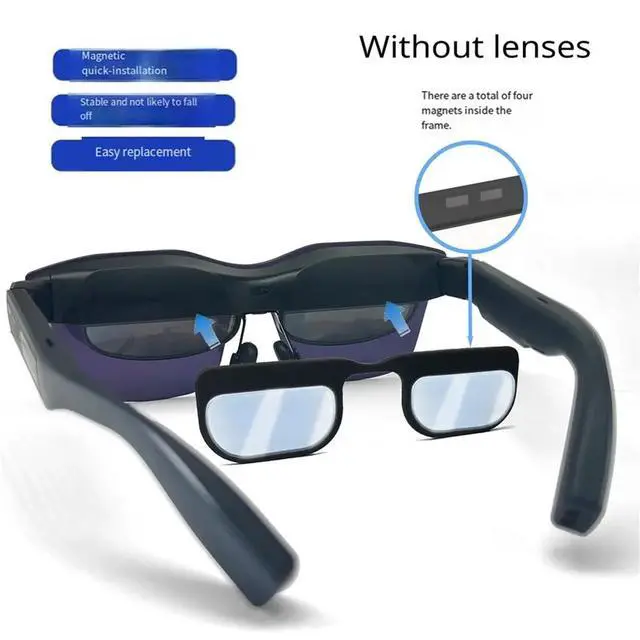 Alt view image 2 of 3 - Magnetic Eyeglass Frame Replacement Kit for Air2 with Storage Box and Cloth