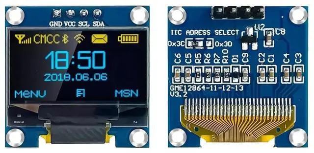 Alt view image 3 of 3 - 0.96 Inch OLED Display Screen Module SPI 128x64 3.3V-5V Blue for ESP8266 2pcs