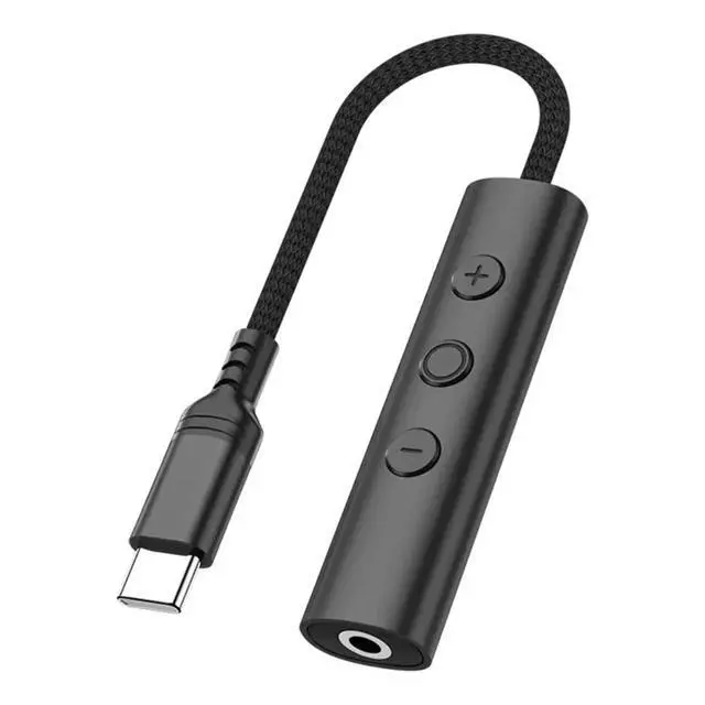 Alt view image 3 of 3 - Digital Typec to 3.5mm Audio Converter Headphone Jack Adapter Plug and Play Line Control Voice Adapter Cable