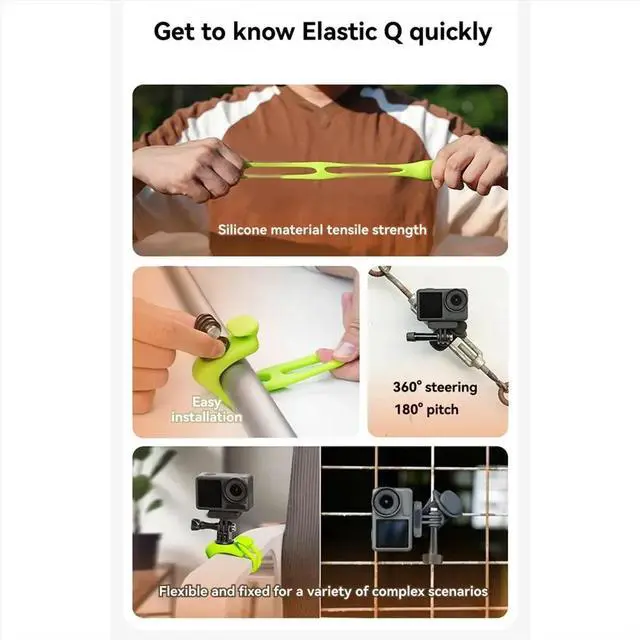 Main image of Adjustable Mini Bracket for 13 12 11 10 9 8 MAX Action 5 4 3 X4 X3 Flexible Mount Orange