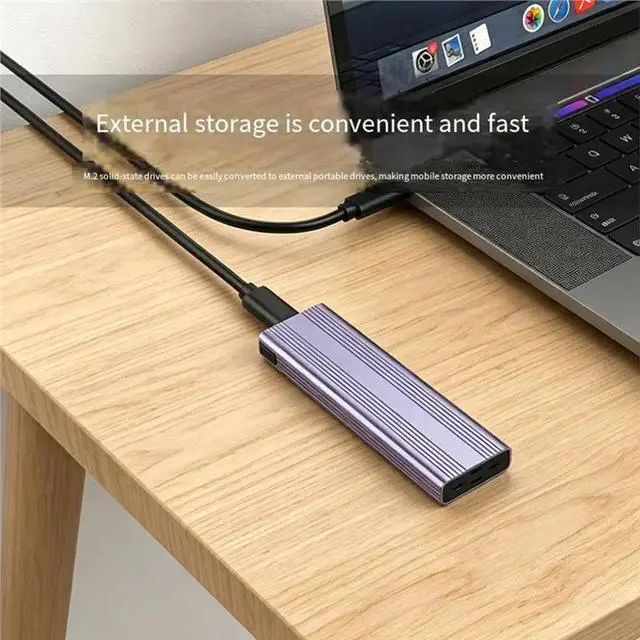 Alt view image 2 of 3 - M.2 SSD Enclosure Nvme SATA Dual Protocol SSD Case 10Gbps TYPE-C 3.1 PCI-E Solid State Drive Box Tool Free Aluminum