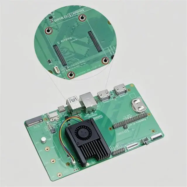Alt view image 2 of 3 - For CM5 Heatsink Cooler Alumium for RPi CM4 Dedicated Heatsink with PWM Temperature-Controlled Fan