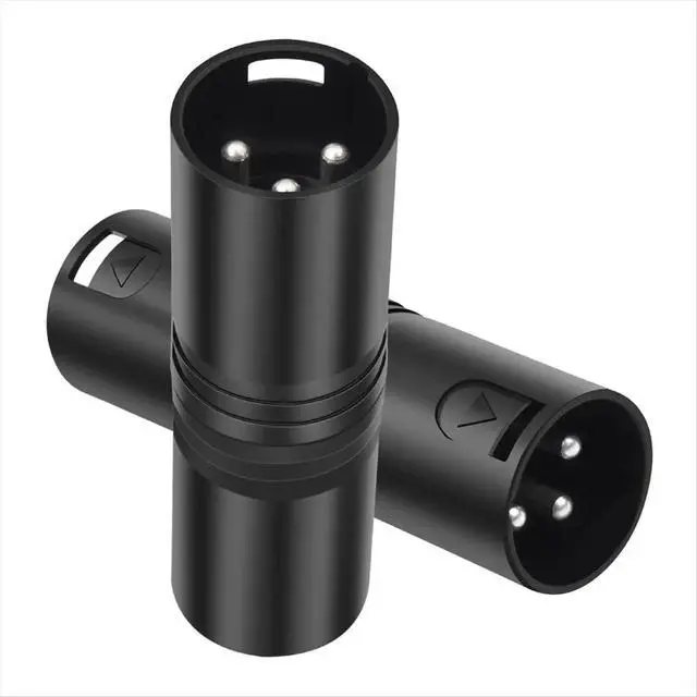 Alt view image 2 of 3 - 2 Pack XLR Male to Male Adapter,3Pin XLR Connector, for Mixer, Microphone, Power Amplifier
