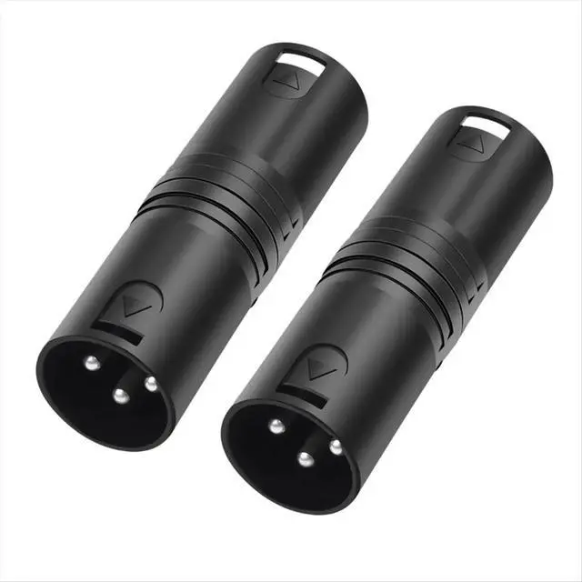 Alt view image 3 of 3 - 2 Pack XLR Male to Male Adapter,3Pin XLR Connector, for Mixer, Microphone, Power Amplifier