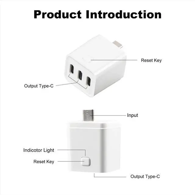 Alt view image 2 of 3 - Tuya Zigbee Type-C Smart Adaptor Plug 3 Gang Mini USB-C Power Adaptor Charge Plug Timing Voice Control for
