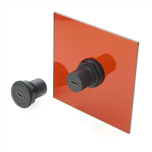 Main image of 22mm USB Connector USB C Jack to USB C Jack Round Panel Mount Adapter USB 3.1 Panel Threaded Mount Coupler Converter