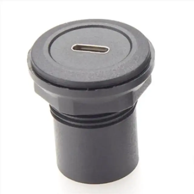 Alt view image 2 of 3 - 22mm USB Connector USB C Jack to USB C Jack Round Panel Mount Adapter USB 3.1 Panel Threaded Mount Coupler Converter