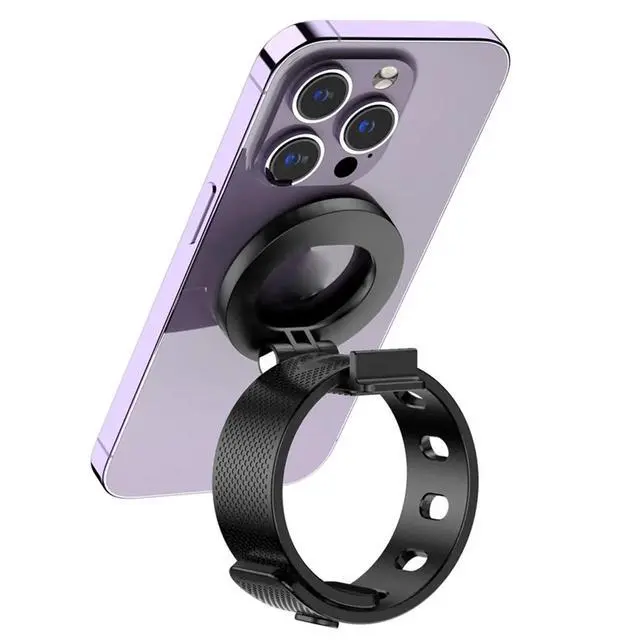 Alt view image 3 of 3 - Magnetic Phone Holder Stand with Silicone Strap Strong Magnets for Pram Golf Cart Universal for Smartphone