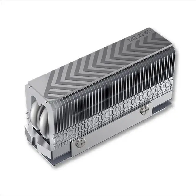 Alt view image 2 of 3 - M.2 2280 NVMe SSD Heat Sink Cooler Dual Heat Pipes High-Performance Thermal Pad for 2280 SSD PC Computer SSD Cooler