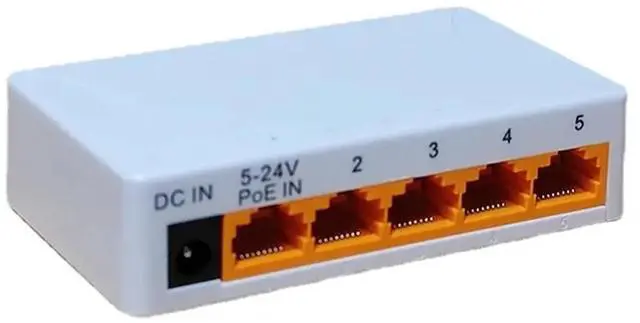 Alt view image 2 of 3 - 5 Port 100Mbps POE Extender Network Switch Repeater Support IEEE802.3af/At/Bt 100m for POE Switch NVR IPC