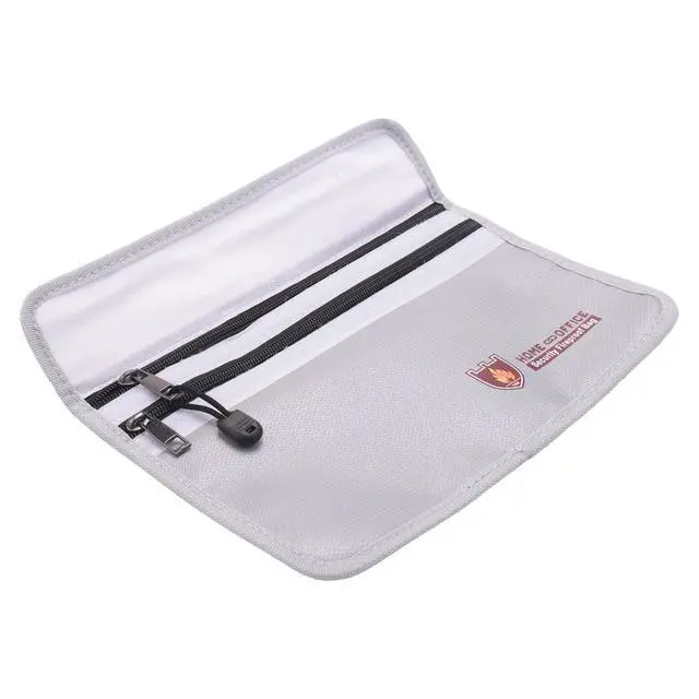 Alt view image 2 of 3 - Fireproof Document Bag,Waterproof and Fireproof Money Bag with Zipper,Fireproof Safe Storage Pouch for Passport .