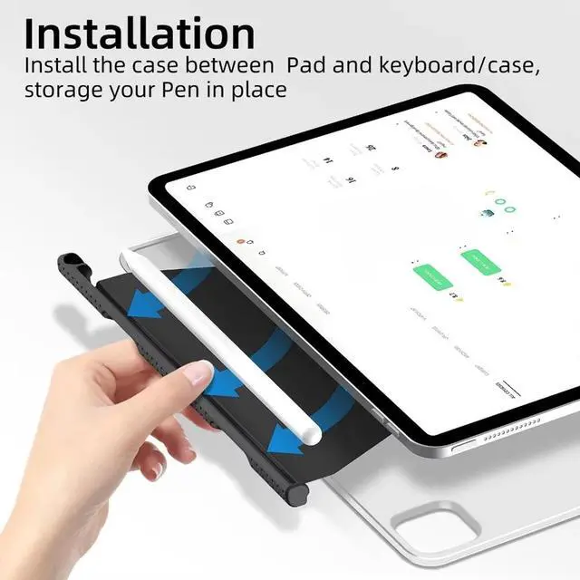 Alt view image 3 of 3 - Pencil Holder for Pencil 2 Holder Compatible with Magic Keyboard Smart Designed for Pencil 1/2 Black