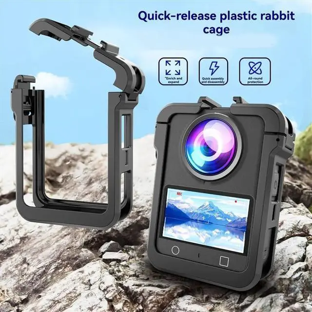 Main image of For 360 Cage Protective Frame Action Camera Mounting Shell with Cold Shoe 1/4inch Threads Expansion
