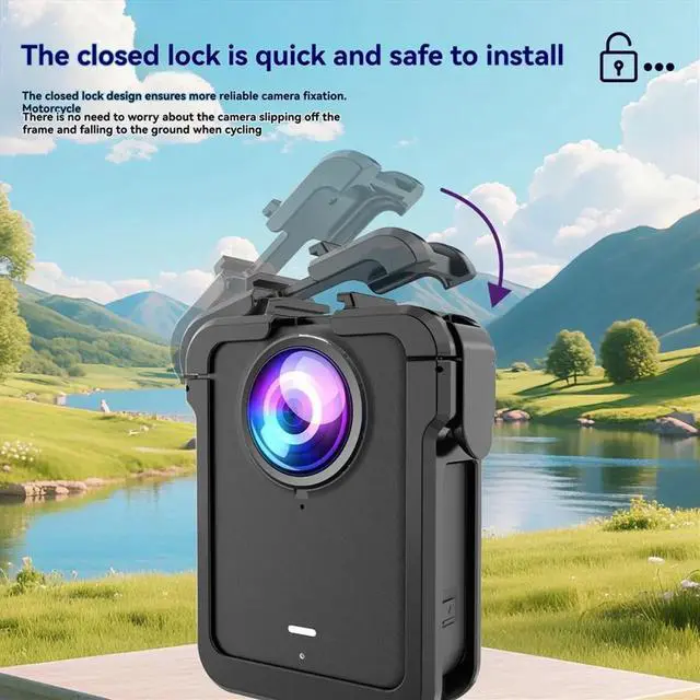 Alt view image 2 of 3 - For 360 Cage Protective Frame Action Camera Mounting Shell with Cold Shoe 1/4inch Threads Expansion