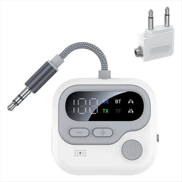 Alt view image 2 of 3 - Airplane Bluetooth 5.4 Adapter 3.5mm AUX Jack Audio Transmitter Receiver for Planes, Airline, Travel, TV