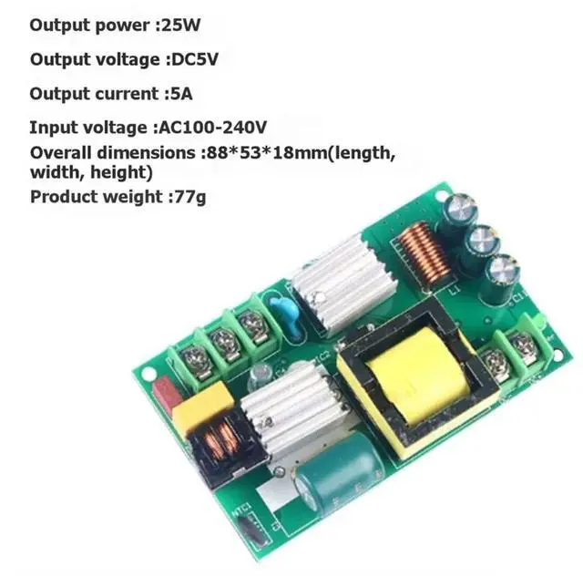 Main image of 1PCS 25W 5V5A Switching Power Supply Bare Board Power Supply Strip Screen Power Supply LED Screen Power Supply