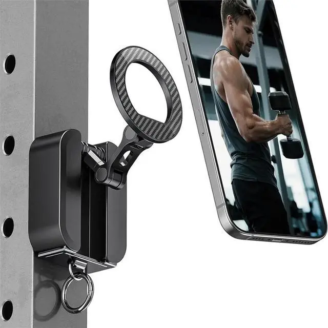 Alt view image 3 of 3 - Magnetic Desktop Phone Holder for Gym Multifunction Phone Holder Stand for Travel Fitness Kitchen Live Bracket