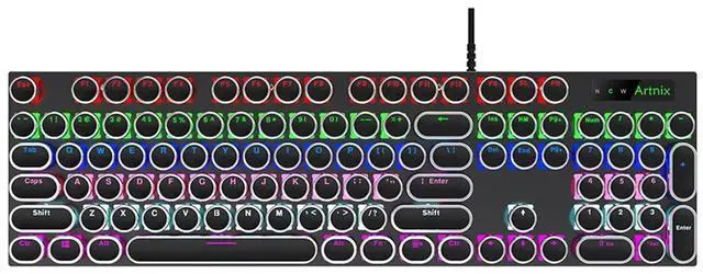 Alt view image 2 of 3 - 104Pcs/Set Universal Round Key Cap Keycaps for MX Mechanical Keyboard Backlit Design Black