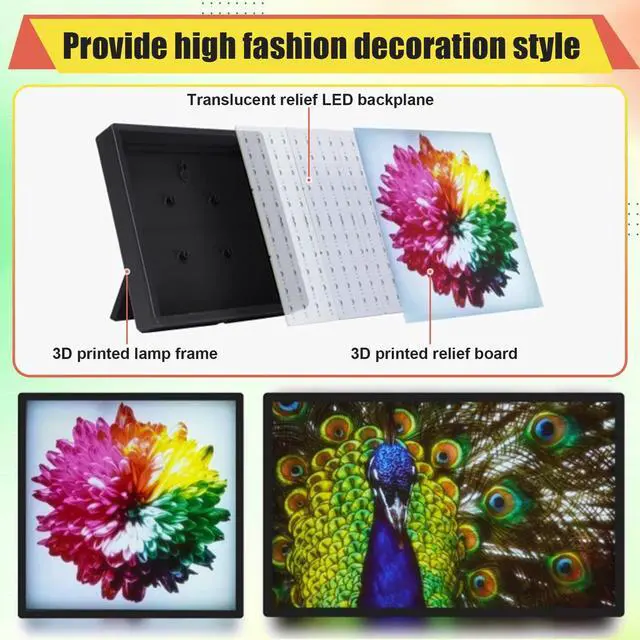 Alt view image 2 of 3 - CMYK LED Backlight Board PLA Basic Lithophane Bundle 3D Print CMYK LED Light Panel LED Photo Kit