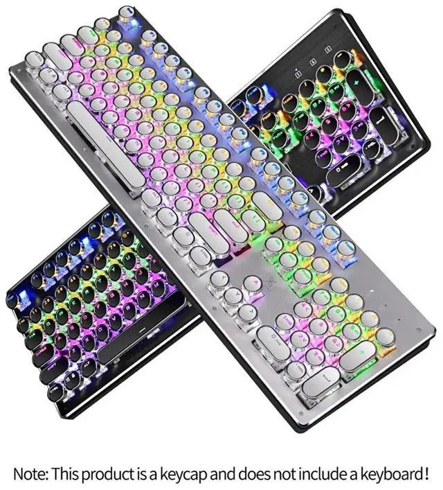 Alt view image 3 of 3 - 104Pcs/Set Universal Round Key Cap Keycaps for MX Mechanical Keyboard Backlit Design Black