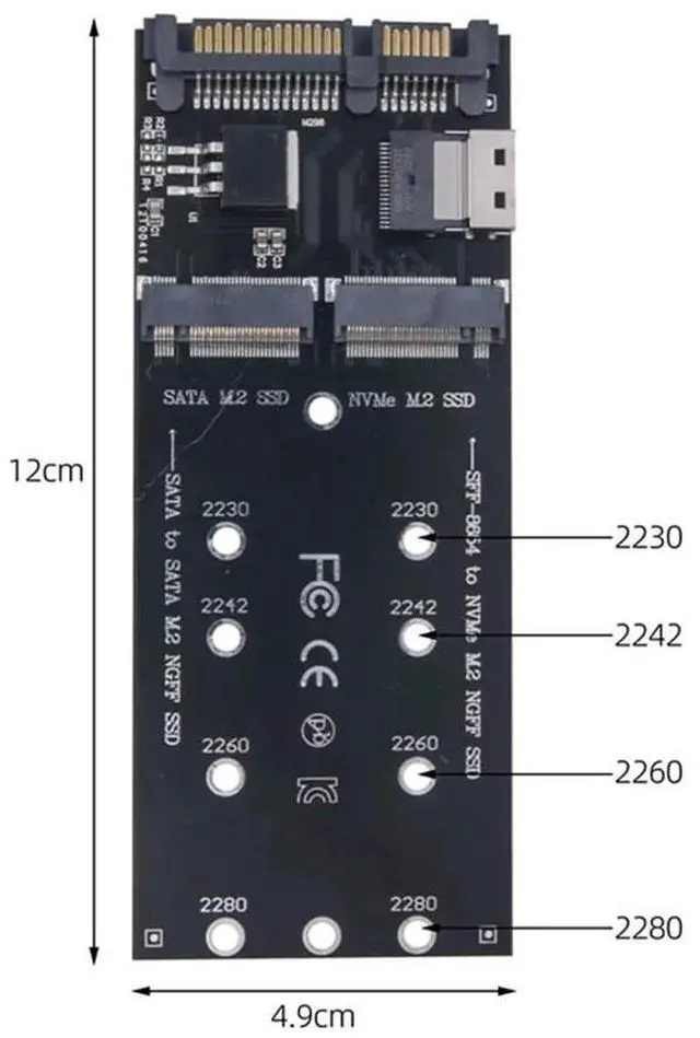 Main image of M2 SSD Adapter M.2 SATA Ngff SSD to SATA + M2 NVME SSD to SFF-8654 Converter SATA to M2 Expansion Card