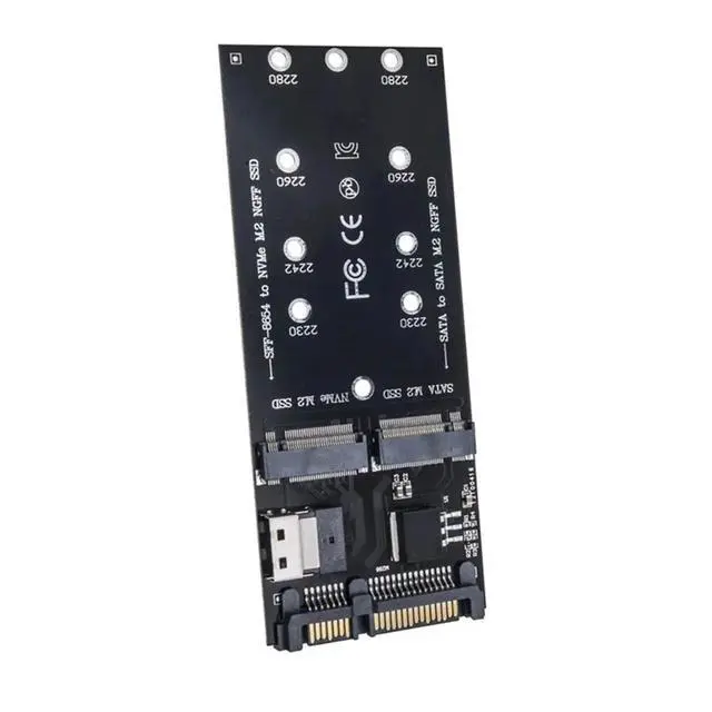 Alt view image 3 of 3 - M2 SSD Adapter M.2 SATA Ngff SSD to SATA + M2 NVME SSD to SFF-8654 Converter SATA to M2 Expansion Card