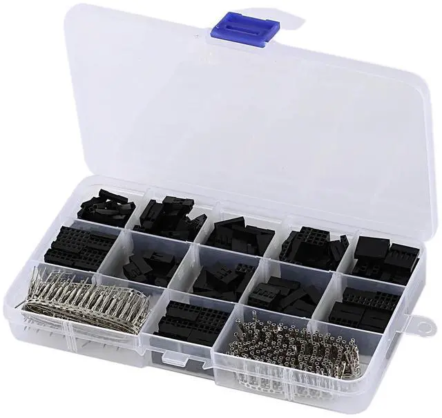 Main image of 620Pcs Connector 2.54mm, Cable Jumper Wire Pin Header Housing Kit, Male Crimp Pins+Female Pin Terminal Connector