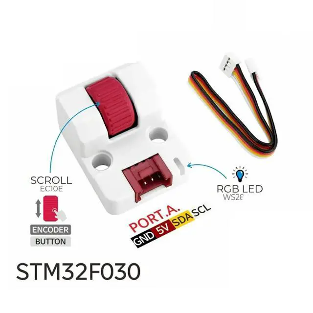 Alt view image 2 of 3 - Scroll Wheel Unit Development Board Rotary Encoder Expansion Unit with Port, Builtin STM32F030 Microcontroller