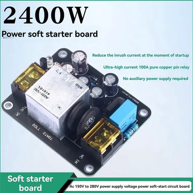 Alt view image 3 of 3 - Power Supply Soft Circuit Board High-Power 2400W 100A AC150-280V High Current Relay for Class A Amplifiers