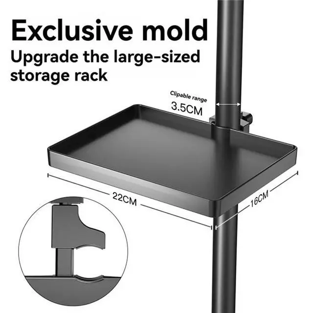 Alt view image 3 of 3 - 781E Adjustable Universal Microphone Stand Tray - Clamp-On Sound Card Shelf For Audio Engineers, Holder B