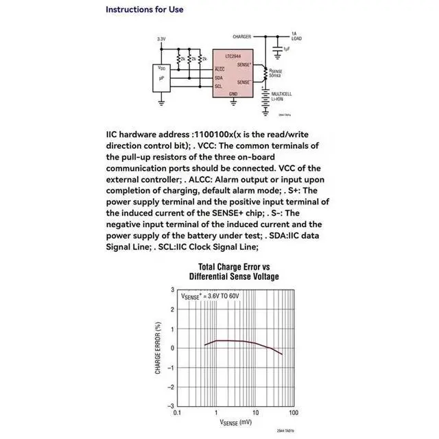 Alt view image 3 of 3 - LTC2944 Measurement Module Charge Level Temperature Voltage And Current Measurement DC3.6-60V