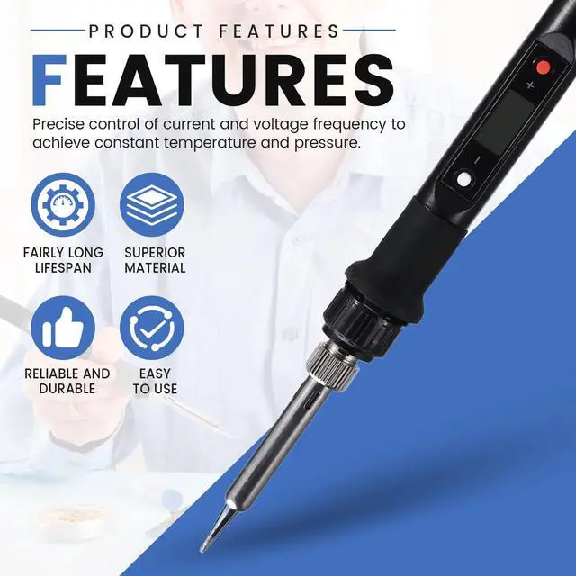 Main image of 80W Digital Soldering Iron Kit LCD Display Adjustable Welding Solder Tin With Iron Tips Repair Tools US PLUG