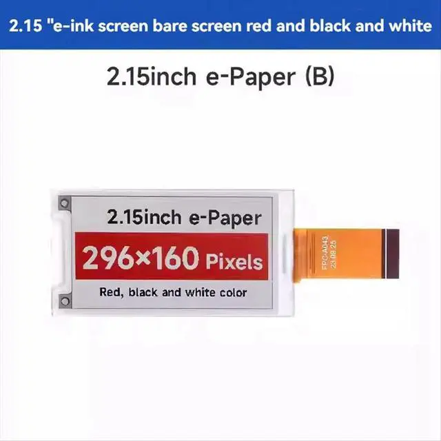 Alt view image 3 of 3 - 2.15-Inch E-Paper Electronic Module 296x160 Pixels SPI Communication HAT+ Standard for ,B