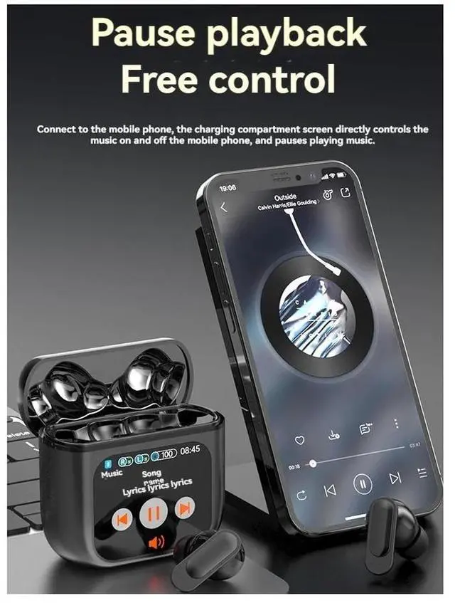 Alt view image 3 of 3 - Noise Cancelling Earbuds Bluetooth 5.4 Bass Stereo Earbud+LED Power Display Charging Case Waterproof Sport-AAAE
