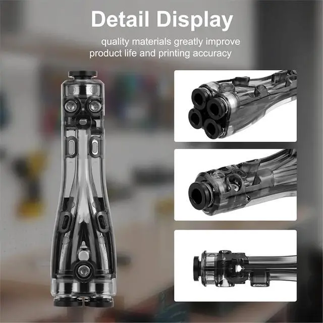 Alt view image 2 of 3 - 4 in 1 PTFE Filament Tube Adapter for H2 P1 X1 A1 3D Printer, Filament Clean Pad,No-Clogging, Smooth Feeding
