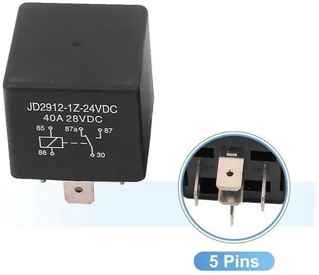Main image of 5pcs Motor Relay 5 Pin 24V Coil 40amp Spdt JD2912-1Z-24VDC 40A 28VDC, Contactor Relay Switch Power, Lighting Controller