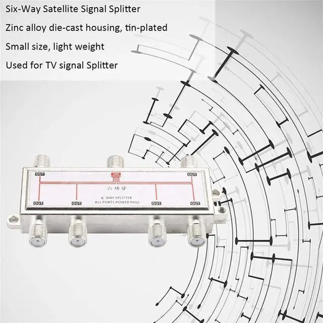 Alt view image 2 of 3 - 6 Way TV Signal Splitter Distributor Satellite Antenna Cable for SATV/CATV 5-2500MHz Satellite Receiver for SATV/CATV