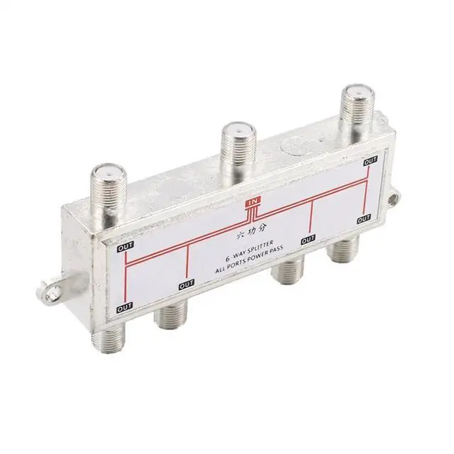 Alt view image 3 of 3 - 6 Way TV Signal Splitter Distributor Satellite Antenna Cable for SATV/CATV 5-2500MHz Satellite Receiver for SATV/CATV